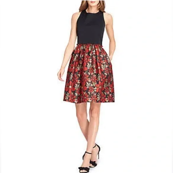 Tahari ASL | Dresses | Tahari Arthur S Levine Faille And Metallic Floral  Fitandflare Dress 22w Nwt | Poshmark
